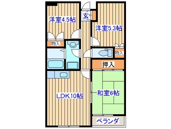 グランディ萩野町の物件間取画像